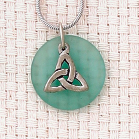 Celtic Round Necklace (Green)